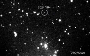 This handout picture provided by NASA on January 31, 2025 shows asteroid 2024 YR4 as observed by the Magdalena Ridge 2.4m telescope at the New Mexico Institute of Technology on January 27, 2025. A colossal explosion in the sky, unleashing energy thousands of times greater than the Hiroshima bomb. A blinding flash that momentarily outshines the Sun. A shockwave powerful enough to flatten everything for miles. There's a small but real chance this apocalyptic scenario could unfold in eight years -- if a newly detected asteroid, nearly the size of a football field, collides with Earth. While there's no immediate cause for alarm, scientists are watching closely. (Photo by Handout / NASA/Magdalena Ridge 2.4m telescope/New Mexico Institute of Technology/Ryan / AFP) / RESTRICTED TO EDITORIAL USE - MANDATORY CREDIT "AFP PHOTO / NASA/MAGDALENA RIDGE 2.4M TELESCOPE/NEW MEXICO INSTITUTE OF TECHNOLOGY/RYAN" - NO MARKETING NO ADVERTISING CAMPAIGNS - DISTRIBUTED AS A SERVICE TO CLIENTS