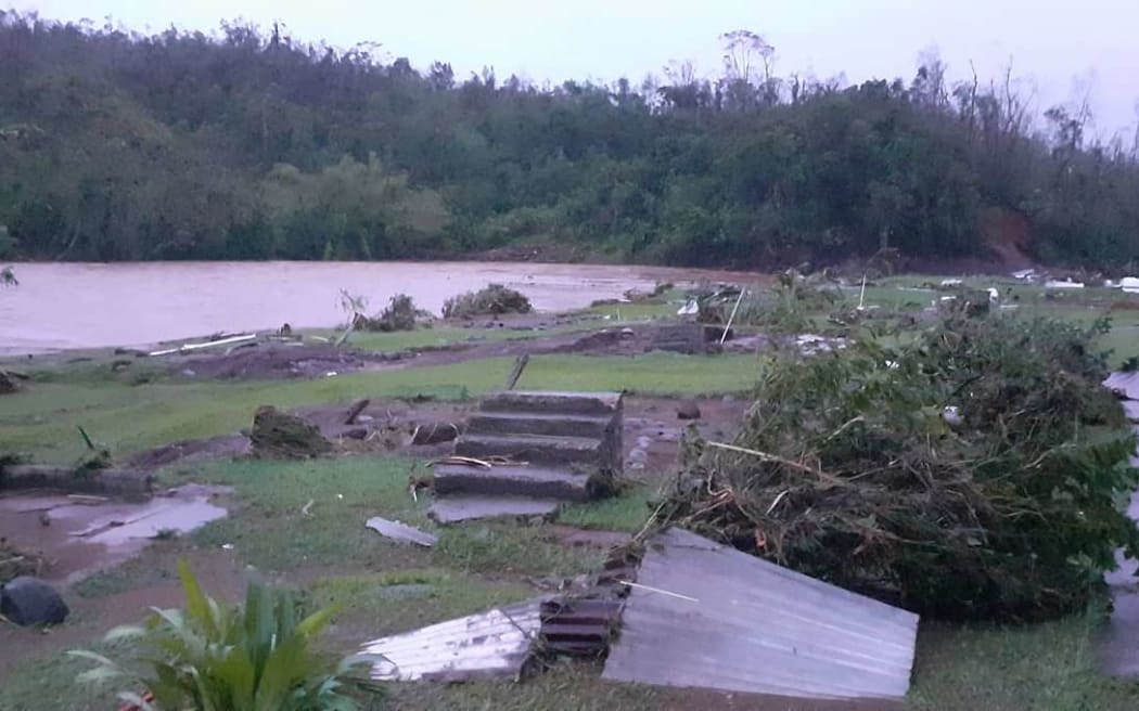 The scene of the flash flood in Cogea which destroyed most of the village's houses.