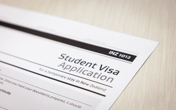 Immigration New Zealand visa application form, student visa.