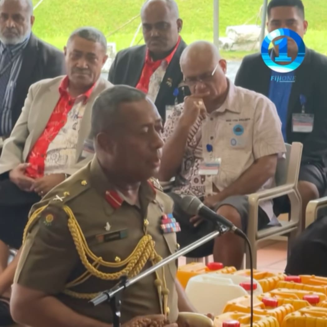 RFMF commander Jone Kalouniwai presents the traditional apology on behalf of the military. 27 November 2025