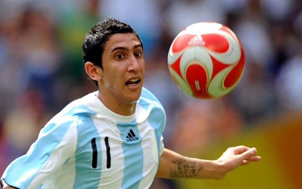 Angel Di Maria playing for Argentina in the World Cup, 2014.