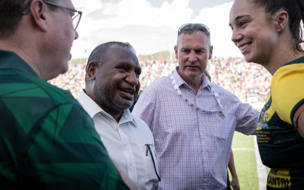 PNG Prime Minister James Marape said a promise not to sign a security pact with China was not the "main feature" of a deal to set up an NRL team in his country. (ABC News: Marian Faa)