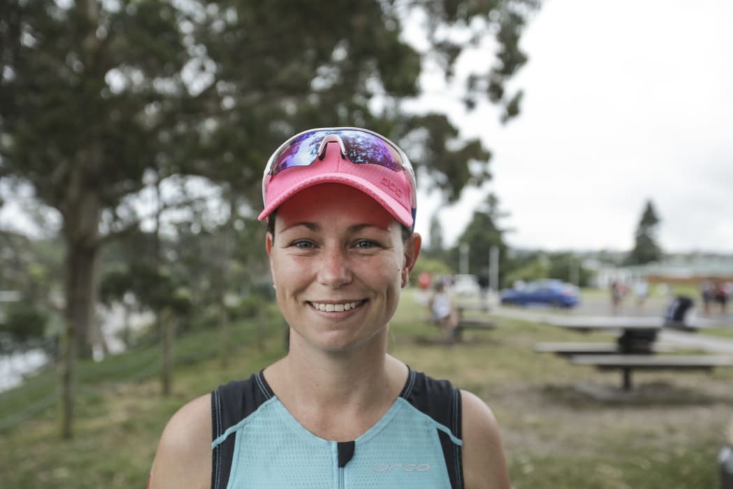 Despite the cancellation of the swimming component of the Ironman 70.3 atheletics were on the starting line this morning. Elaina Riebe from Chinchilla, Australia was looking forward to the swim but happy to still be participating.
