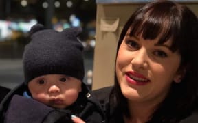 August (at six months) and mum Chelsey Field.