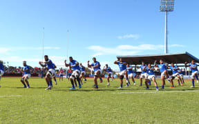 Manu Samoa performs the Siva Tau.