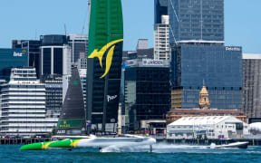 Australia SailGP team training off Auckland.