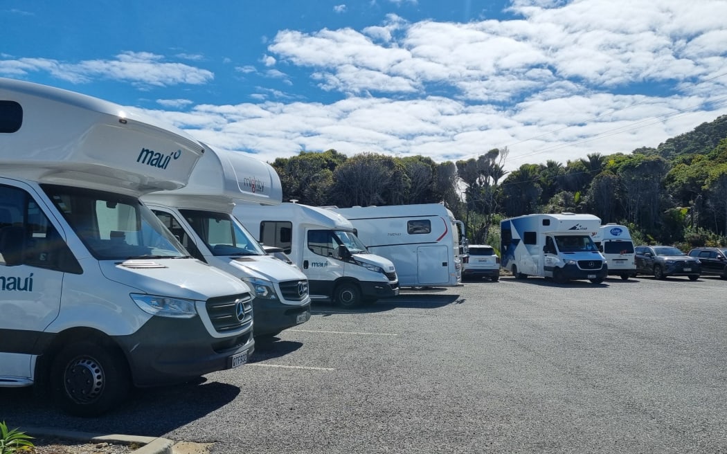 The DOC carpark at Punakaiki can be packed in summer.