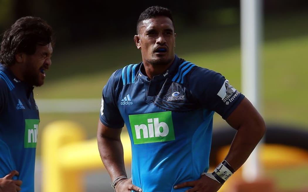 Jerome Kaino at his Blues' Super Rugby pre-season game against the Chiefs at Pukekohe, Friday 19th February 2016. Copyright Photo: Shane Wenzlick / www.photosport.nz