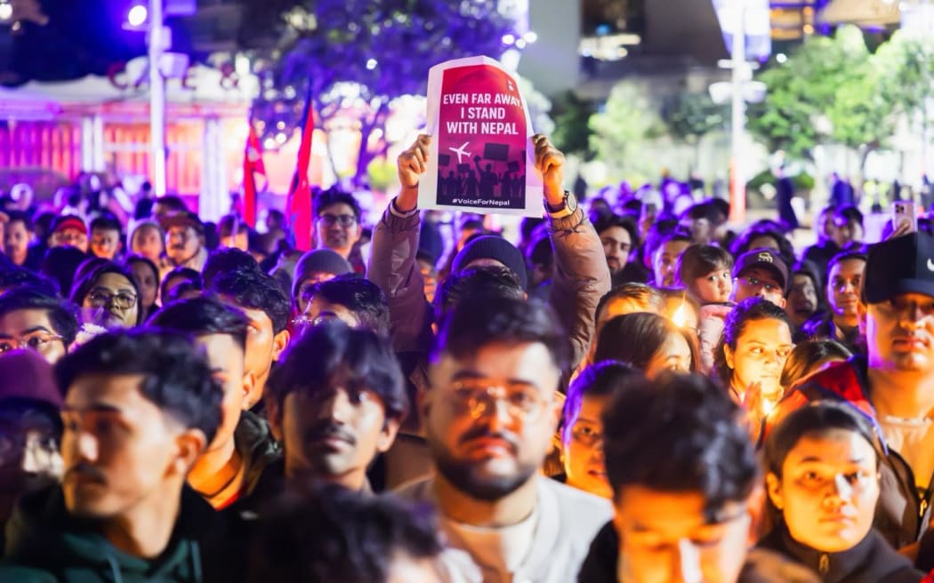 Hundreds gathered in Auckland on Tuesday to mourn those killed in Nepal’s anti-corruption protests.