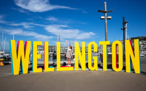 The sculpture was created to be interactive, with people taking the place of the missing letter.