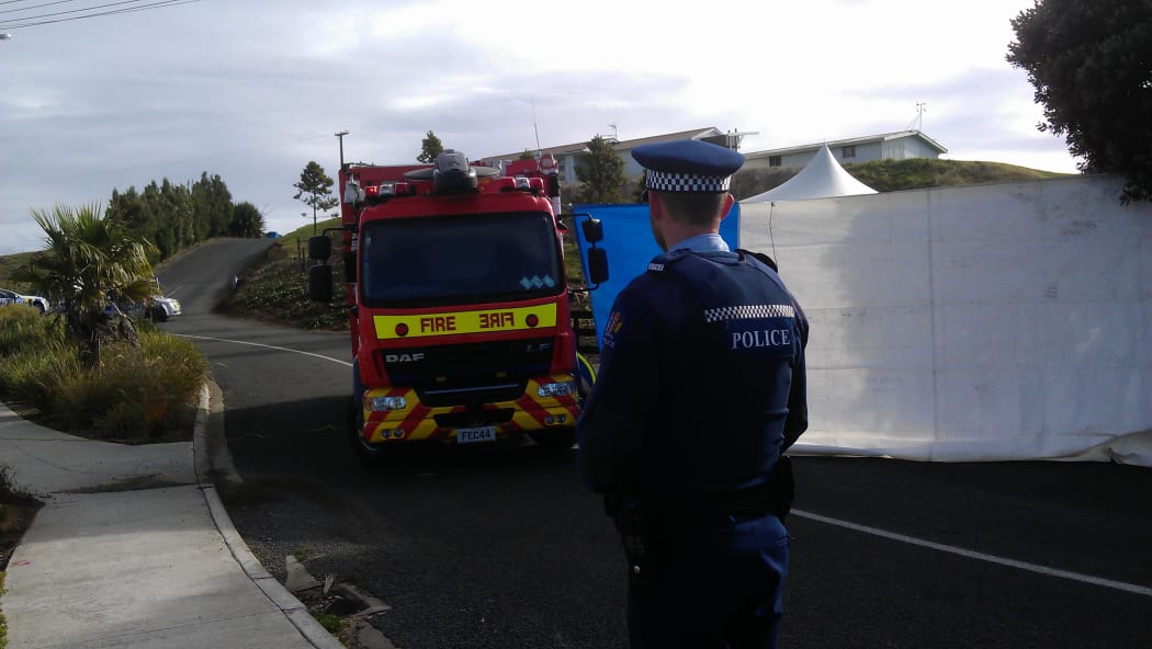 A cordon at New Plymouth Golf Club on Saturday.