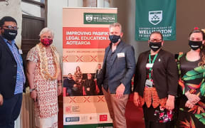(L-R) Wiliame Gucake, Luamanuvao Dame Winnie Laban, Professor Mark Hickford, Dr Mele Tupou-Vaitohi and Tupe Solomon-Tanoa'i