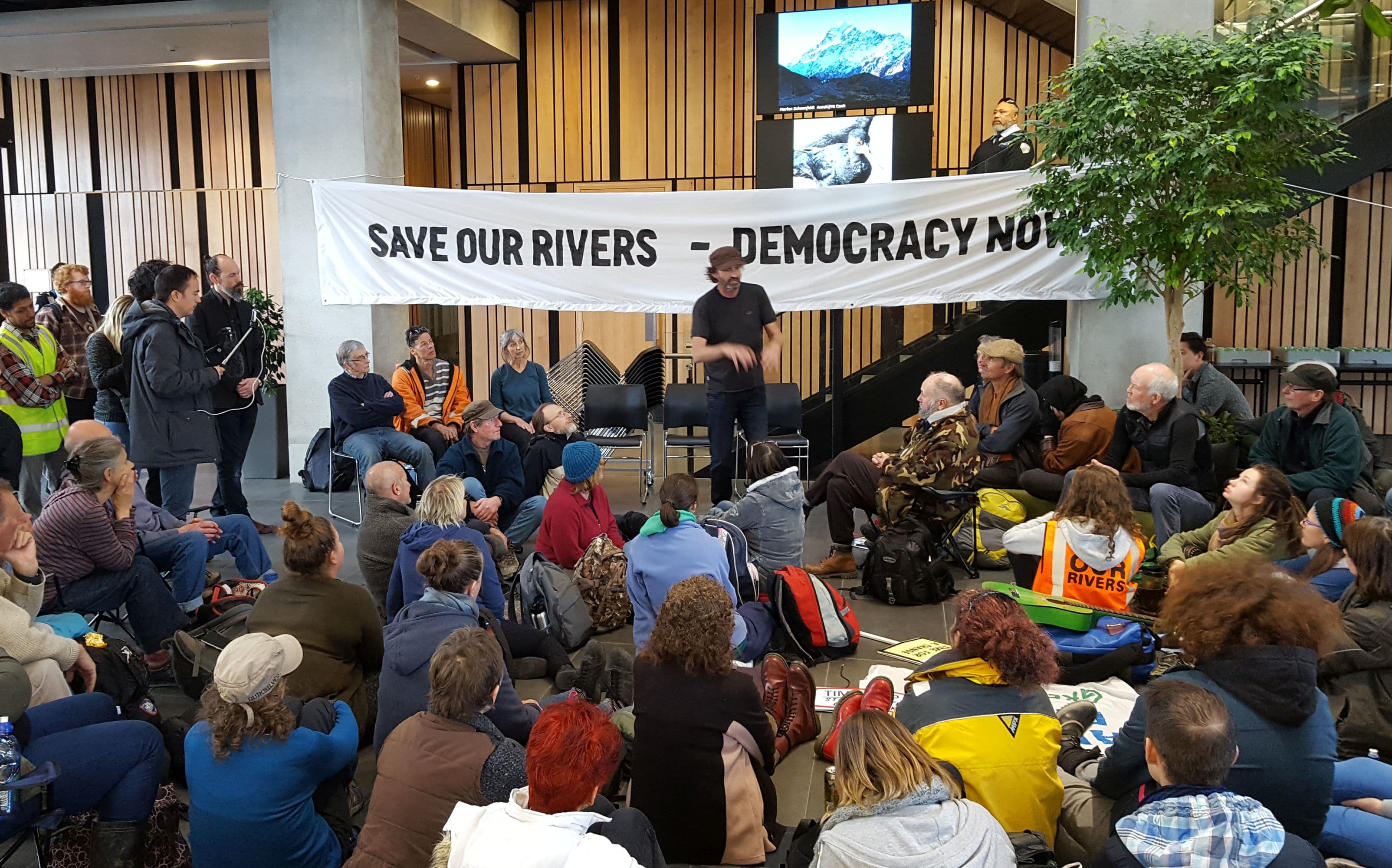 Protest at Canterbury Regional Council building 14 September 2017