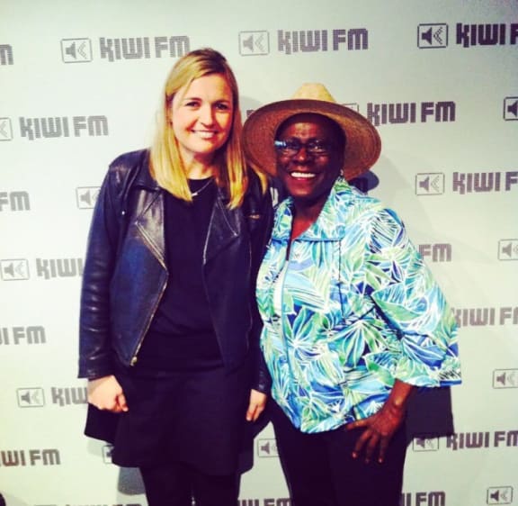 Charlotte Ryan and Sharon Jones at the Kiwi FM studios