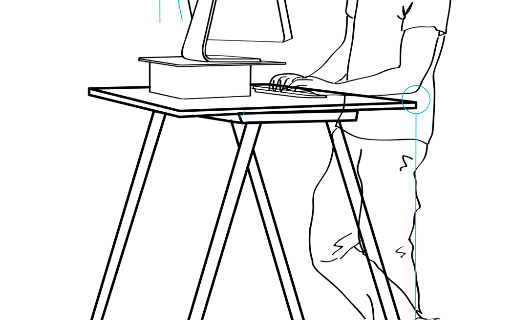 An illustration of a standing desk