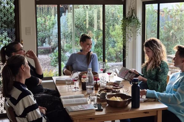 Koren Helbig counts book club as one of her cost-free connections with friends.