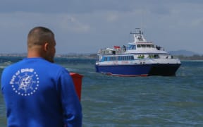 A small Turkish ferry carrying 13 migrants deported from Greece's Lesbos Island to Turkey, arrives at Dikili harbor in Izmir.