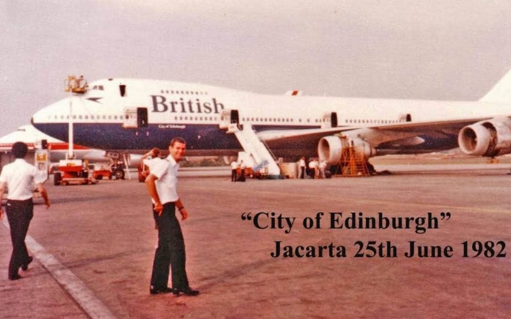 The City of Edinburgh Boeing 747 is examined the day after the flight.