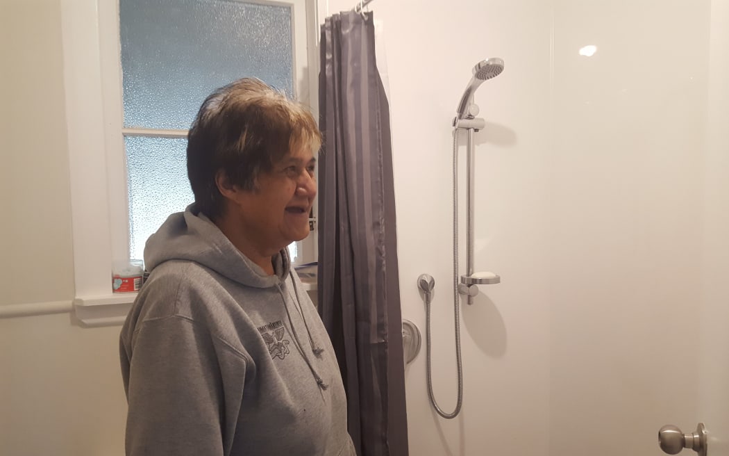 Moerewa resident Georgina and her new bathroom.