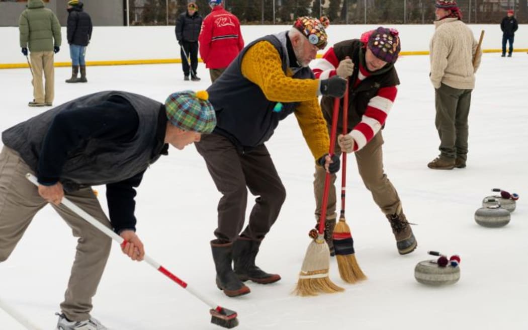 2020 Idaburn Trophy attached at the Alexandra outdoor ice rink.