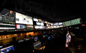 The betting line at the Race & Sports SuperBook at the Westgate Las Vegas.