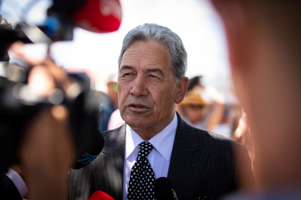 Ratana Fri 24th January 2020.  Political parties are welcomed on to the marae.  Winston Peters outside the Temple at Ratana, waiting to be welcomed on to the marae.