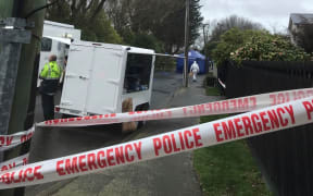 The scene of the fatal stabbing on Medbury Terrace, in the suburb of Fendalton