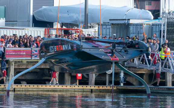 America's Cup INEOS Team UK christen and launch their second AC75 Britannia (Rita) at their Base in Auckland,