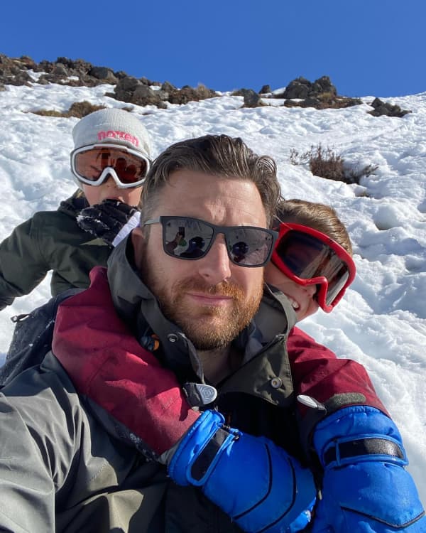 Todd Hilleard with his two kids.