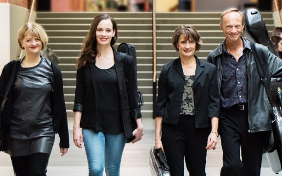The New Zealand String Quartet (l to r: Gillian Ansell, Monique Lapins, Helene Pohl, Rolf Gjelsten)