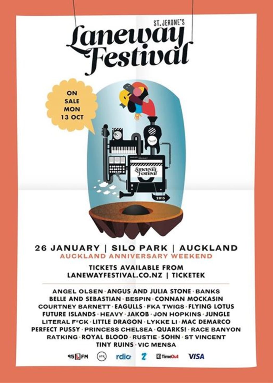 a poster for the Laneway festival featuring all the acts.