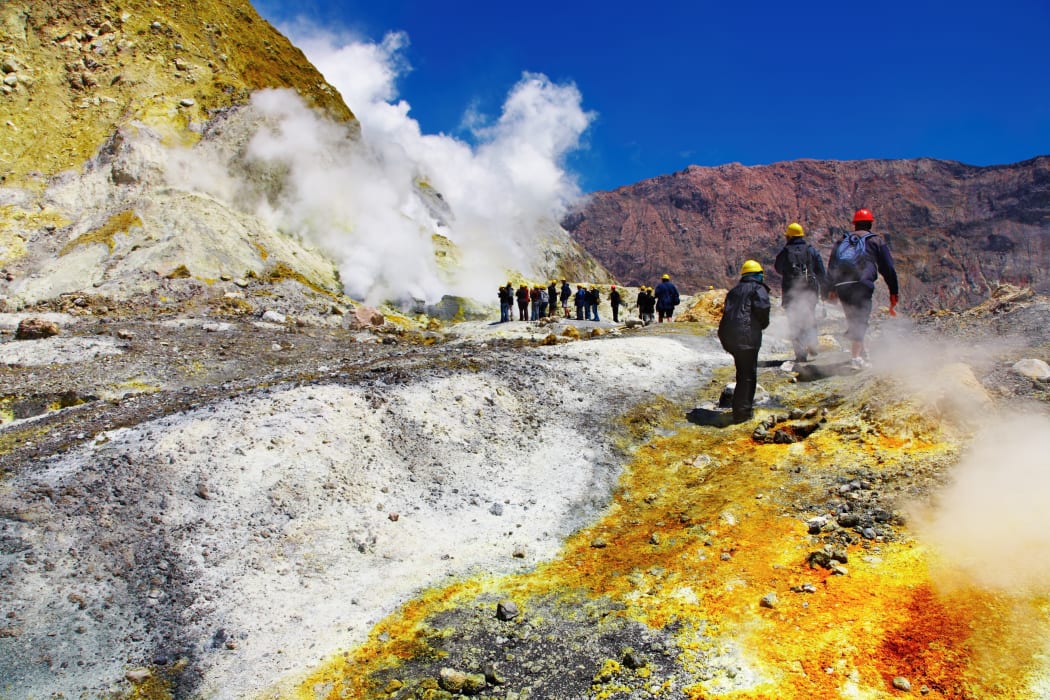People at the active White Island volcano. (file image)