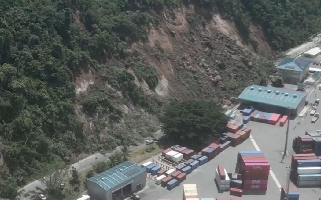 Landslides triggered by the earthquake in Vanuatu.