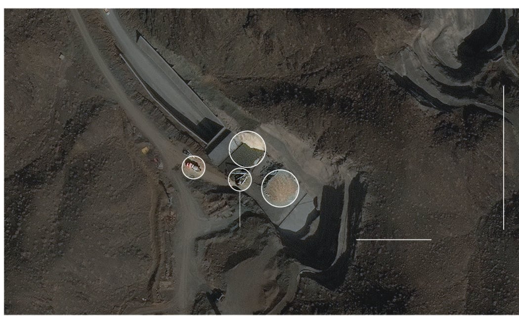 Tunnel fortification at Pickaxe Mountain: A tunnel entrance located close to Natanz Nuclear Facility is fortified with concrete-reinforced headworks.