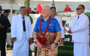 Prime Minster Christopher Luxon attends a ceremony in Apia.