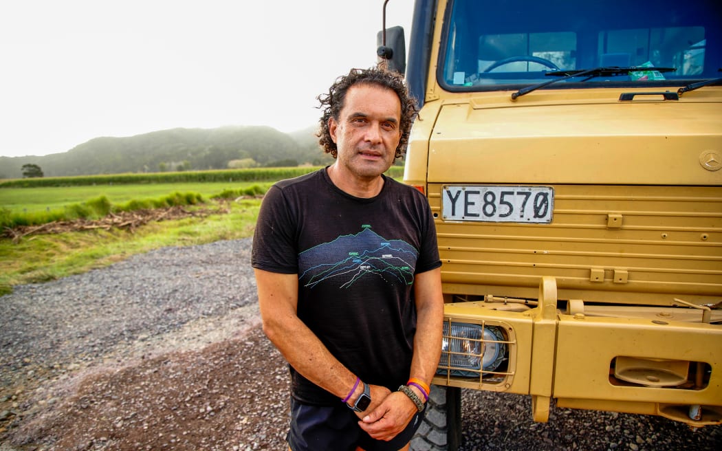 Mita Harris & his unimog. Northland flooding near Kerikeri - 27 March 2026