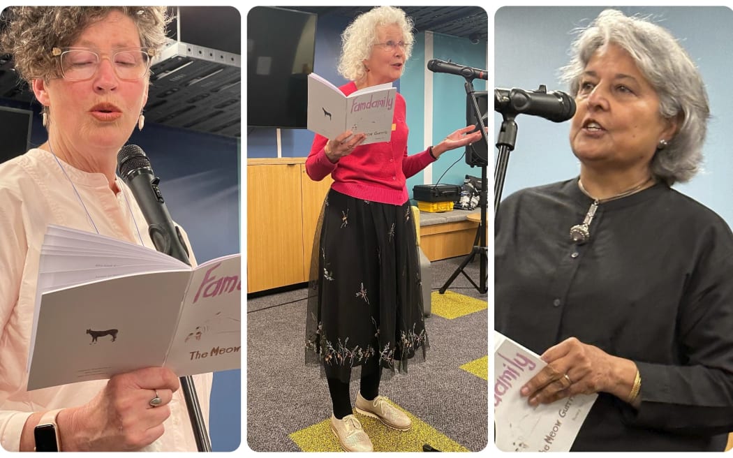 Meow Gurrrls Mary Jane Duffy, Mary McPherson. and Sudha Rao