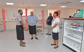 Fijian government officials visit isolation facilities.