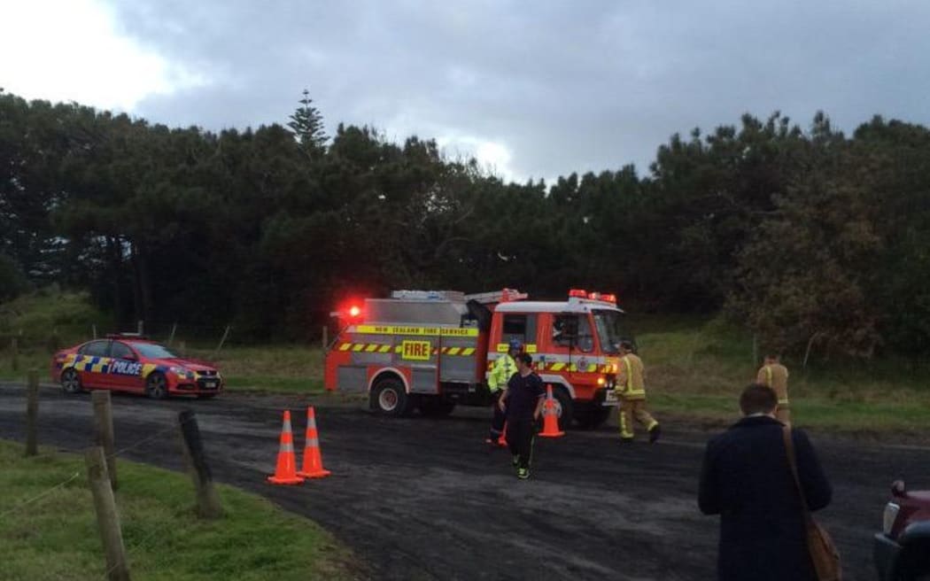 Emergency services at Muriwai beach.
