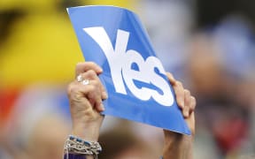 A pro-independence supporter in Edinburgh.