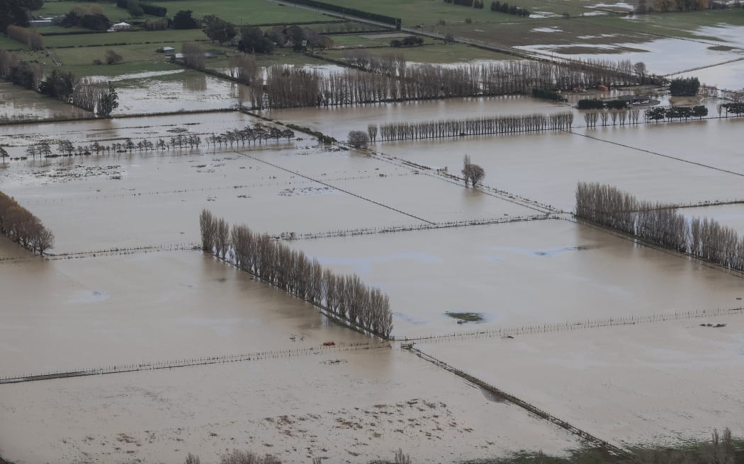 Flooding around Selwyn Huts, Canterbury.