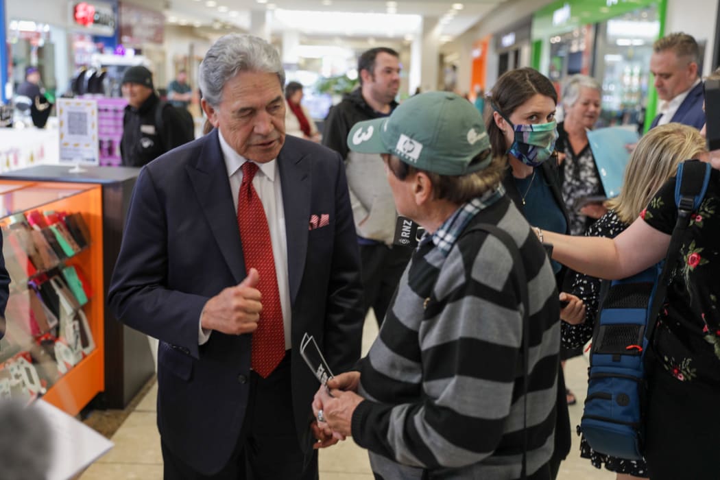 New Zealand First leader Winston Peters on the campaign trail in Rotorua.