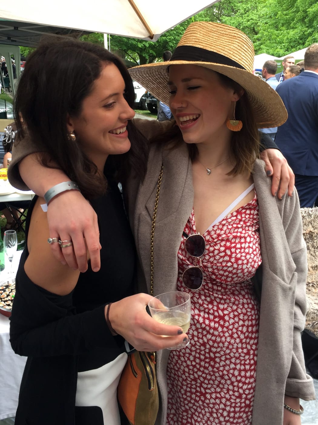 With cousin Hebe at the races in Christchurch the day before the quake.