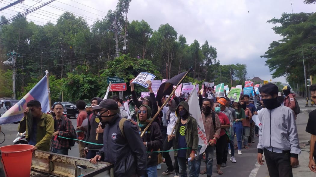 A demonstration for West Papuan self-determination by people from other parts of Indonesia in Yogayakarta.
