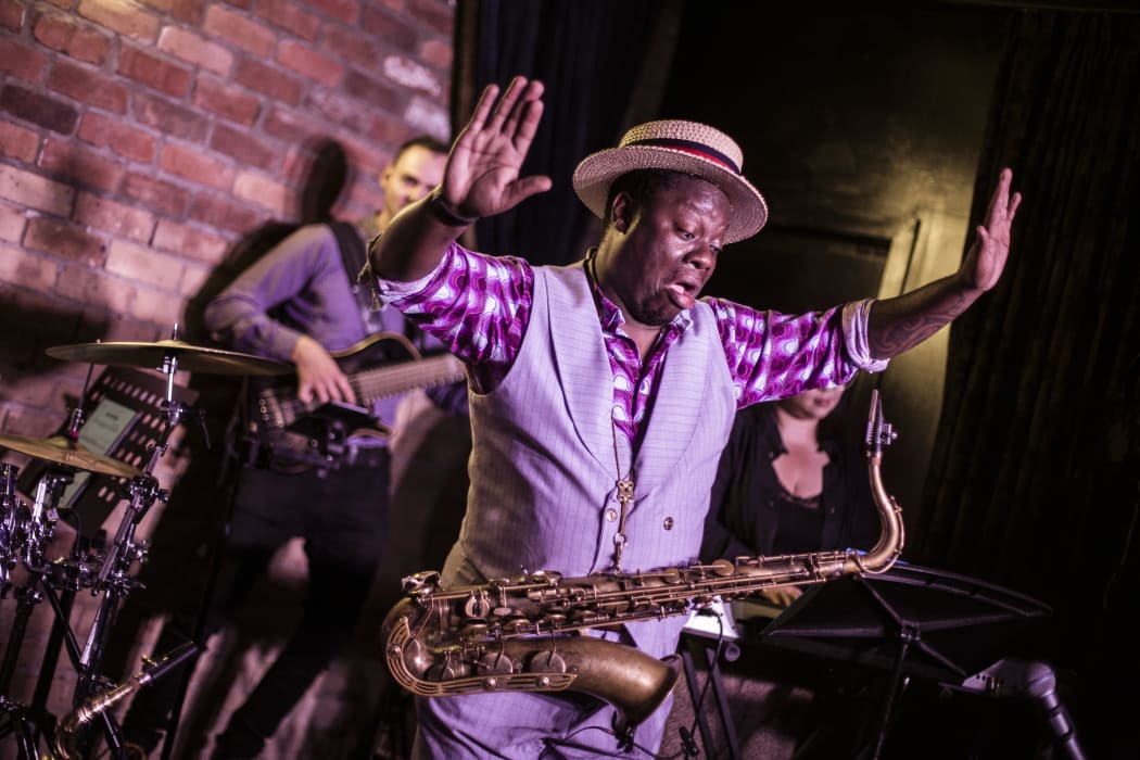 Saxophonist Thabani Gapara performing at Ponsonby Social Club
