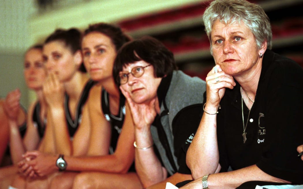 Silver Ferns coach Yvonne Willering watches on during 2000.