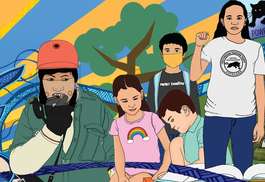 Educate to Liberate Panthers Mural_Credit Chris McBride, Tigilau Ness, Emory Douglas, Huriana Kopeke-Te Aho, Toa Tahi Taihia and Numangatini Mackenzie