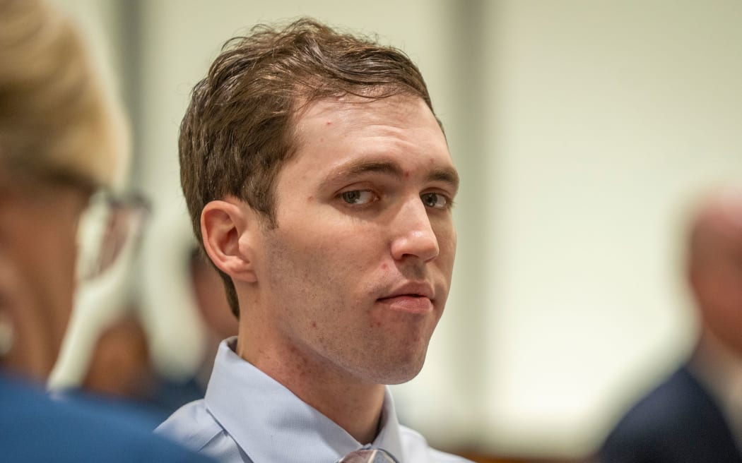 Tyler Robinson, accused of the murder of Charlie Kirk, appears during a hearing in Fourth District Court in Provo, Utah, on December 11.