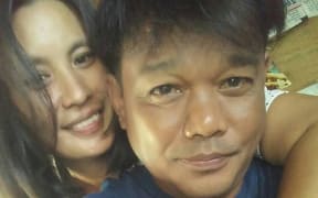 Licelie Lozano with her husband Leo.