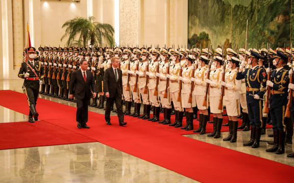 Chris Hipkins with China's Premier Li Qiang
